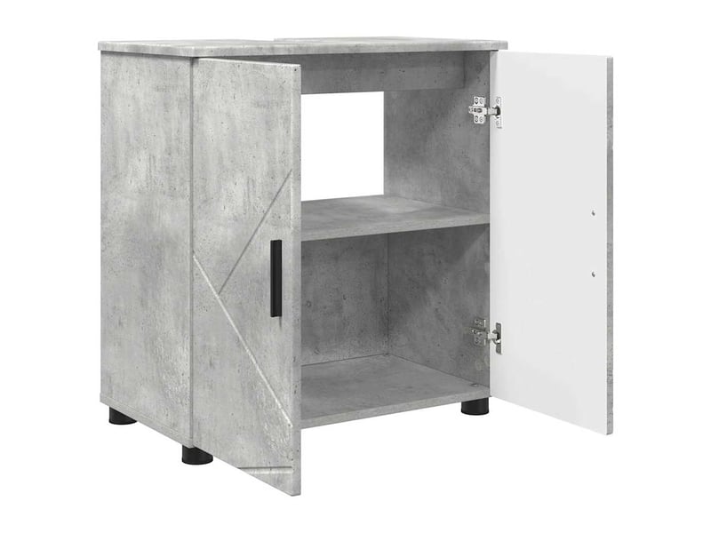 Ensemble de mobilier de salle de bain 3 pc gris béton cf64378 - Conforama E