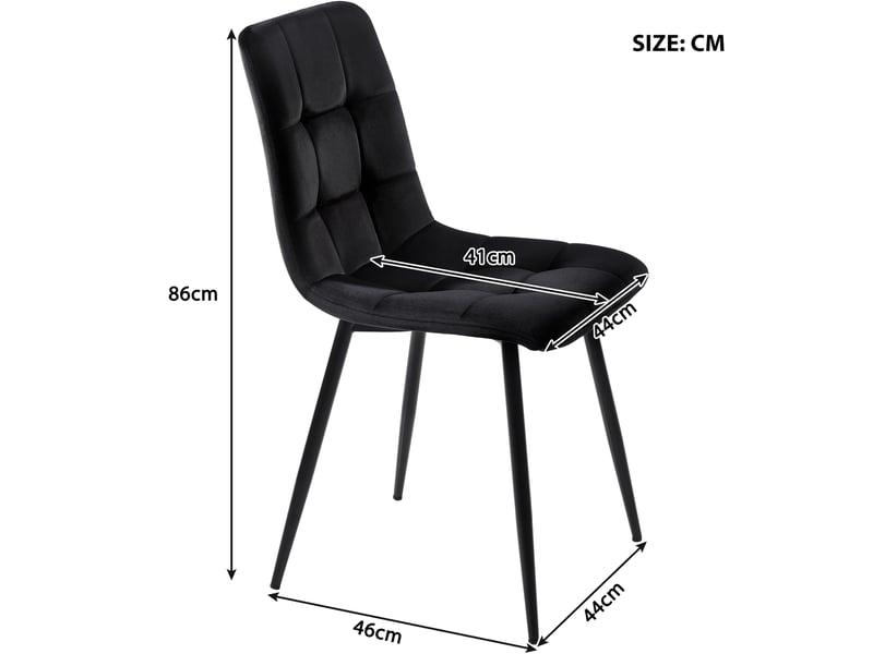  Ensemble repas 5 pièces, table motif marbre en mdf, pieds métal réglables, rangement, 4 chaises velours, blanc et noir  - Conforama C
