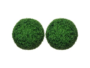 Lot de 2 sphères de buis artificiel, ø50 cm, décoration intérieure et extérieure, vertes