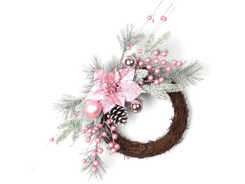  Guirlande de noël artificielle rose – décoration de fête pour porte, mur et intérieur  - Conforama A