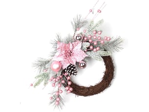 Guirlande de noël artificielle rose – décoration de fête pour porte, mur et intérieur