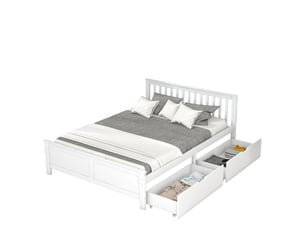 Lit coffre 140x220 cm WISHDOR coloris blanc