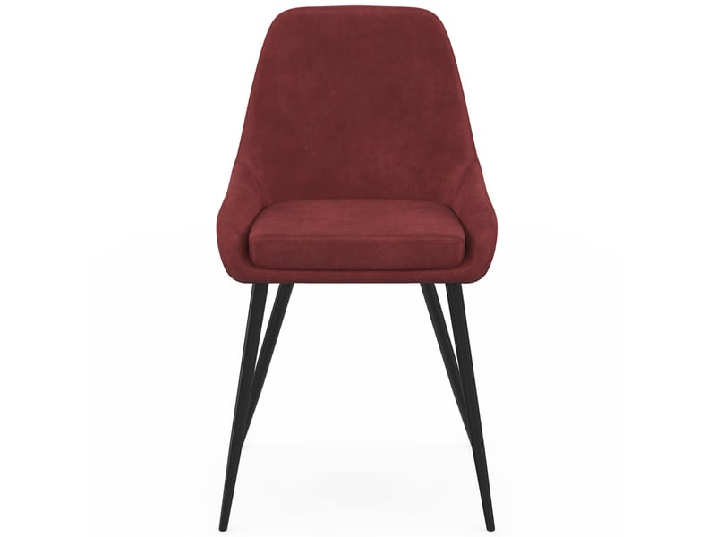  Lot de 6 chaises thalya en velours bordeaux avec accoudoirs  - Conforama C