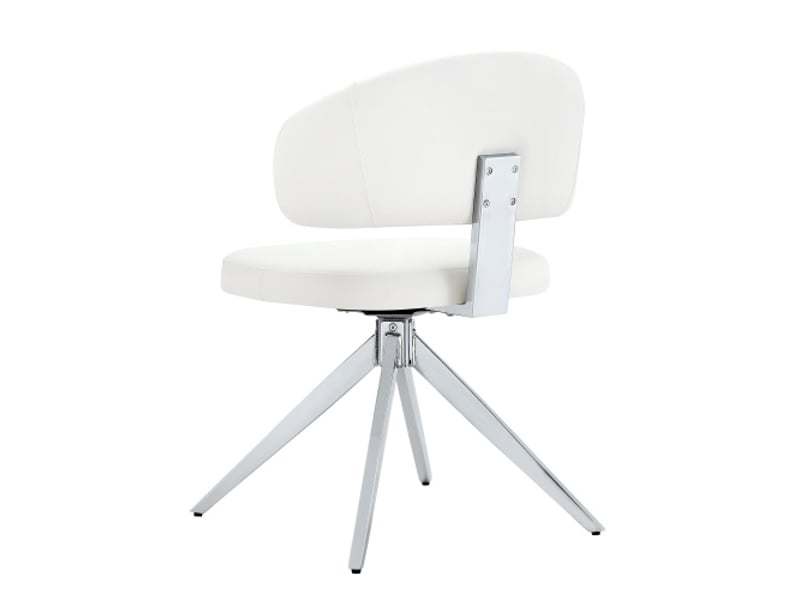  2 chaises pivotantes modernes avec dossier incurvé, assises rembourrées, cadre métal 4 pieds – salon et bureau  - Conforama E