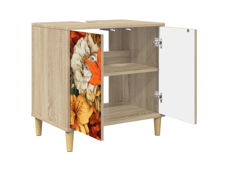  Armoire de salle de bain, meuble de rangement gennep sonoma 60x40x60 cm  - Conforama D
