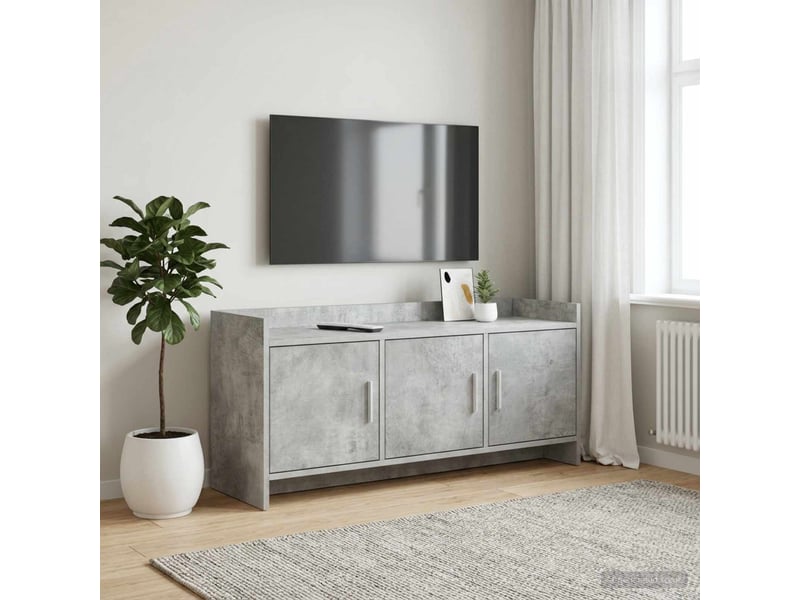  Meuble tv - banc tv - meuble de rangement 102 x 33 x 47 cm gris béton bois d'ingénierie  - Conforama B
