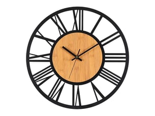 Horloge murale métal et bois 40cm – style classique
