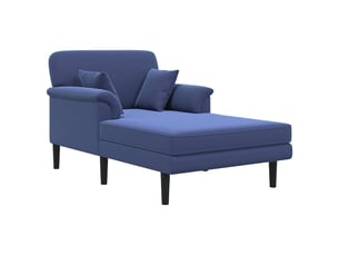 Chaise longue, chaise de salon bleu police velours cf28537
