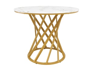 Table de cuisine 80x80x76, plateau laqué brillant table à manger, structure métal robuste, support 60 kg, pieds réglables
