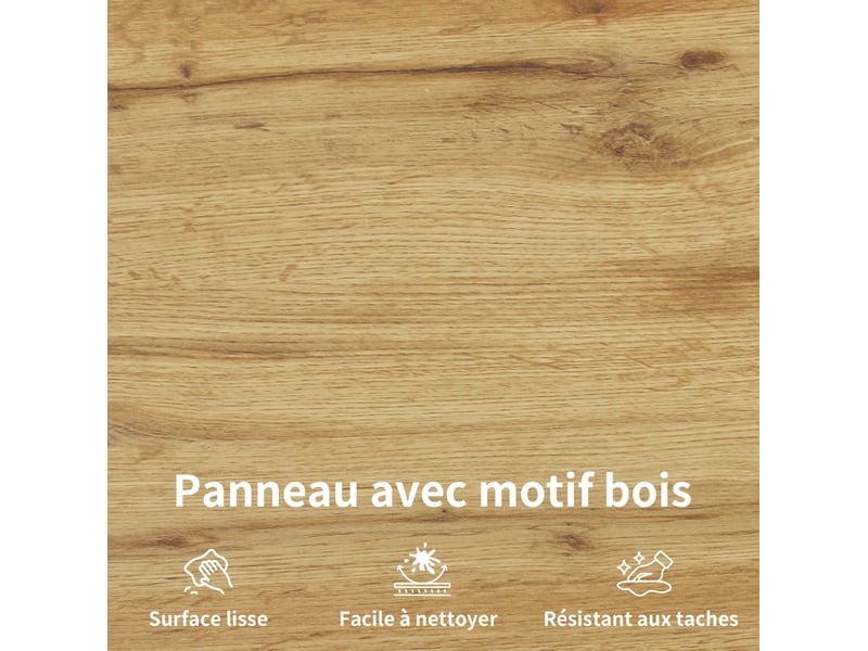  Lot de 2 tabourets de bar 30x30x70 cm, double repose-pieds, design industriel, chaise haute cuisine, mdf, métal, blanc  - Conforama E