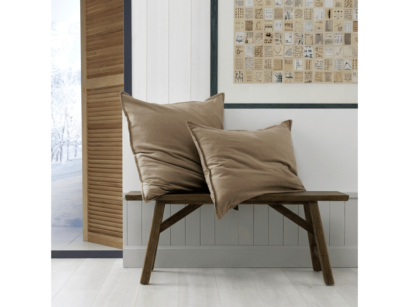  Taie d'oreiller 50x70 cm flanelle de coton jasmine ficelle PD25337 - Conforama B