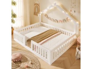 Lit cabane 140x200 cm <strong>HAUSS SPOLE</strong>  <strong></strong> coloris blanc