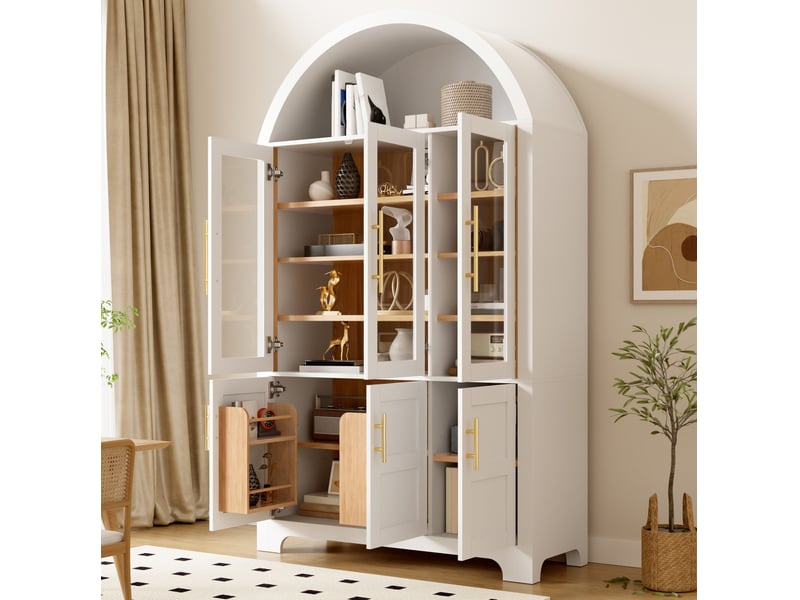  Vitrine 110x40x185 cm avec 6 portes, coloris blanc  - Conforama B