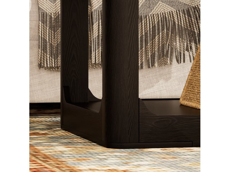  Table basse 100 x 50 x 44,5 cm en mdf à deux niveaux noire chicfurn  - Conforama E