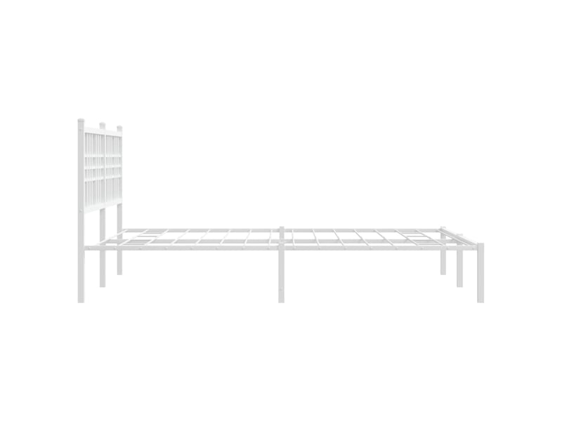  Lit double- lit adulte -  cadre de lit métal sans matelas et tête de lit blanc 140x200 cm  - Conforama D