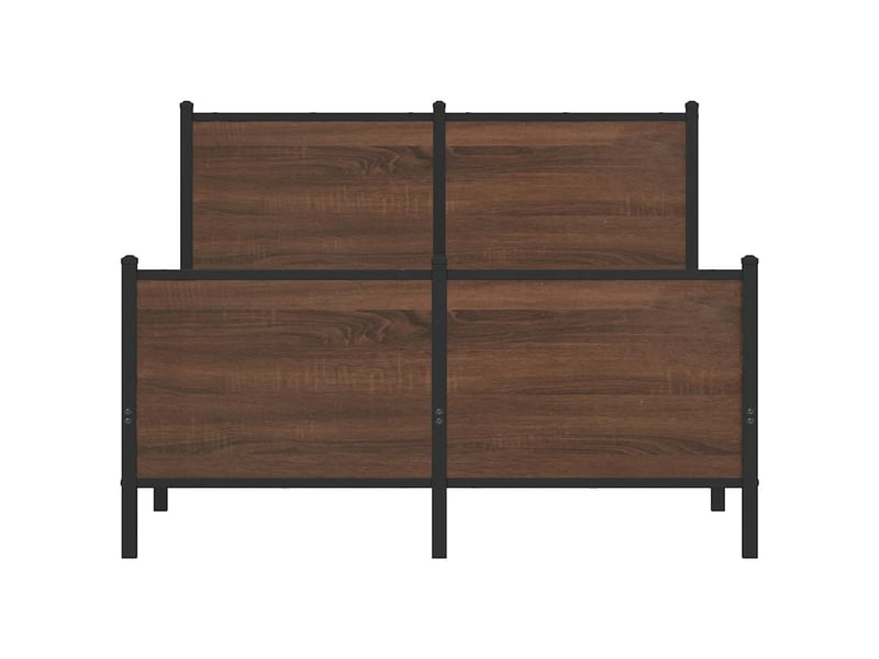  Lit double- lit adulte -  cadre de lit en métal sans matelas chêne marron 120x200 cm  - Conforama D