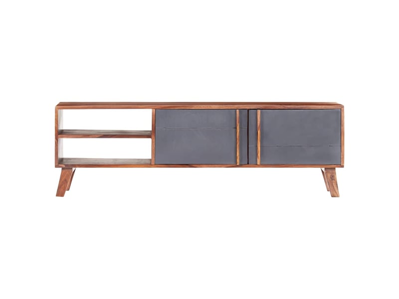  Meuble tv - banc tv - meuble de rangement gris 140x30x45 cm bois solide  - Conforama C