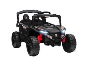Voiture électrique 12 v pour enfants avec 2 moteurs, télécommande 2,4 ghz, suspension arrière, phares et musique - noire