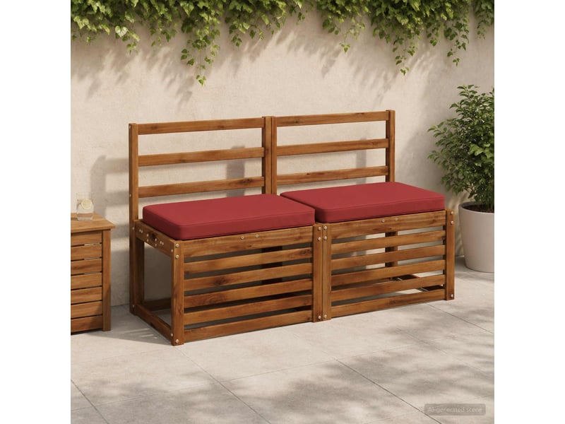  Lot de 2 coussins de banc, coussins d'assise vught 100 % polyester rouge cf58532  - Conforama B