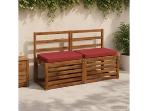 Lot de 2 coussins de banc, coussins d'assise vught 100 % polyester rouge cf58532