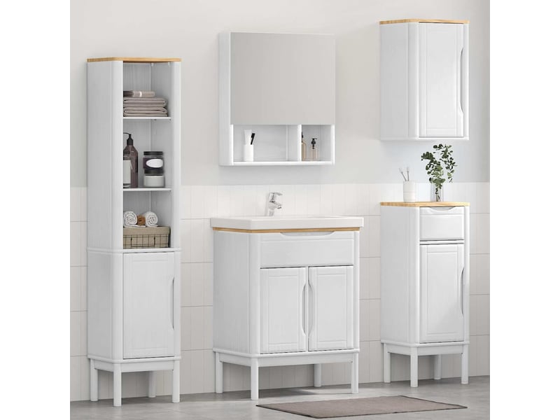 Ensemble de mobilier de salle de bain floro 4 pièces blanc cf64671 - Conforama B