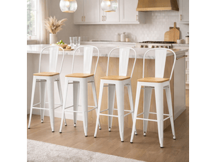Lot de 4 tabourets de bar – style industriel – empilables