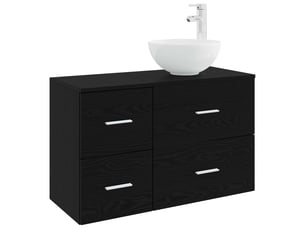 Ensemble de mobilier de salle de bain 2 pcs chêne noir shl5601