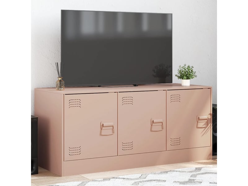  Meuble tv - banc tv - meuble de rangement rose 99x39x44 cm acier  - Conforama B