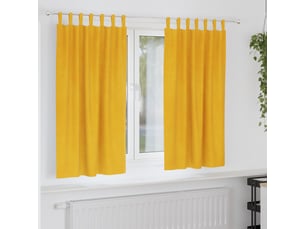 Lot de 2 rideaux, rideaux de fenêtre jaune moutarde 140 x 175 cm velours cf44079