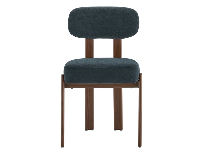  Lot de 4 chaises de salle à manger style milieu du xxe siècle avec assise en lin épais et dossier courbé 4071298266580 - Conforama A