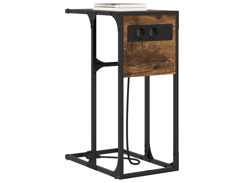Table de chevet - cabinet de chevet - table de nuit chêne fumé 41,5 x 26 x 60,5 cm - Conforama B
