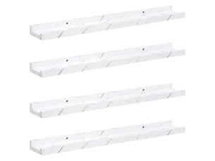 Lot de 4 étagères murales, étagères flottantes, étagères suspendues marbre blanc 60 x 9 x 3 cm cf41874