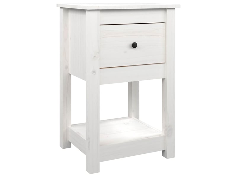  Lot de 2 tables de chevet - cabinet de chevet - table de nuit blanc 40x35x61,5 cm bois de pin massif  - Conforama E