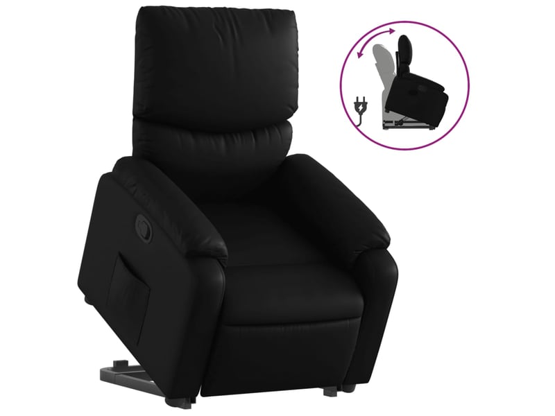 Fauteuil inclinable, fauteuil relax noir similicuir shl39524 - Conforama A