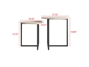 Table basse 2 pièces forme ronde bois style industriel design moderne table d'appoint