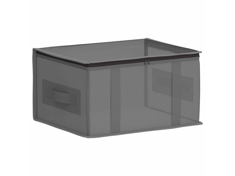 Boîte de rangement avec fenêtre transparente anthracite shl31428 - Conforama A