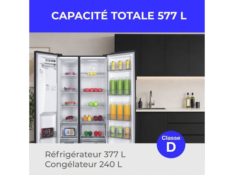  Frigo americain double porte 577l ceranf577nfbd avec distributeur eau glace CERANF577NFBD - Conforama B
