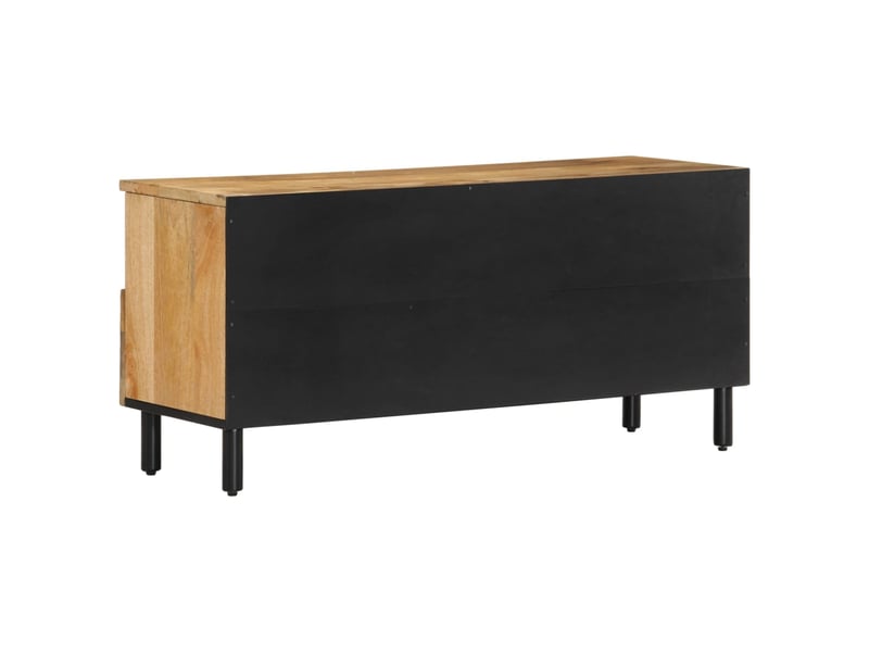  Meuble tv - banc tv - meuble de rangement 100x33x46 cm bois massif de manguier  - Conforama E