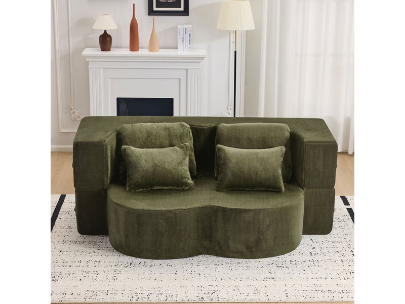  Canapé de salon, canapé moderne, vert, design moderne, pour salon, adapté à l'espace de vie, chambre  - Conforama R