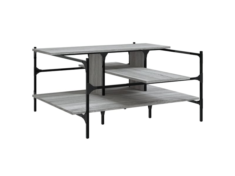  Table basse - table de salon - table à thé sonoma gris 100x100x48,5 cm bois d'ingénierie  - Conforama A