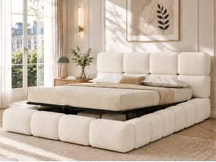 Lit coffre 180x200 cm SEYAKANY   coloris blanc