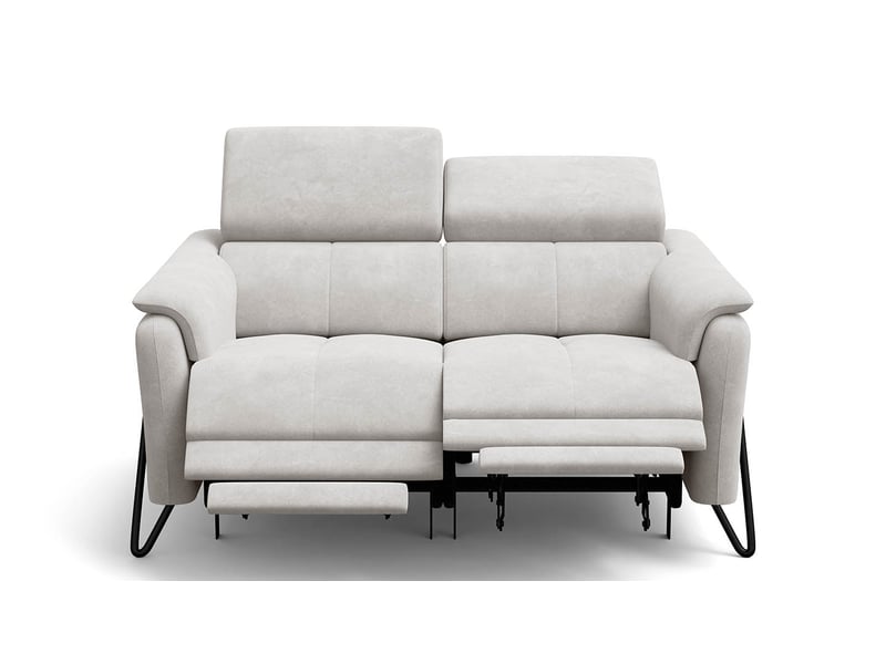  Canapé 2 places roden, 2x relax, tissu velours crème RODEN - Conforama C