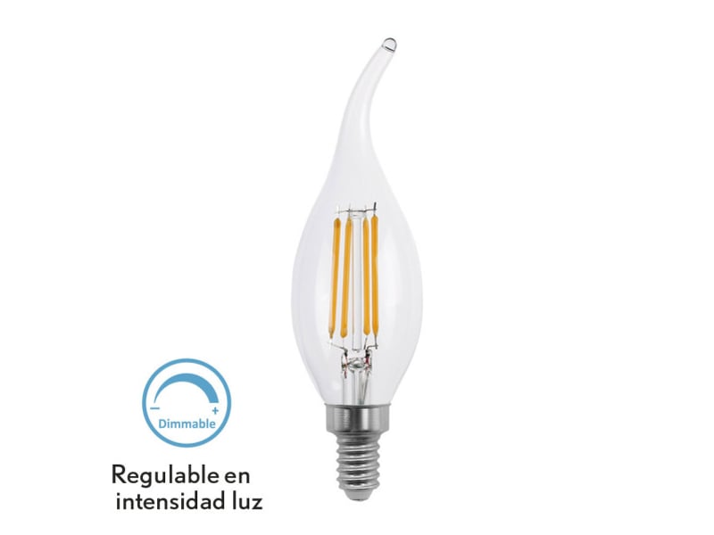  Ampoule led filament fabrilamp filamen bohemia e14 4 w 400 lm 2700 k transparent ø 35 mm dimmable 141332046 - Conforama A