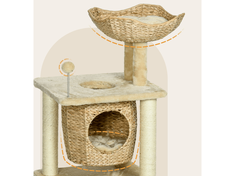74 cm avec niche, plateforme et griffoirs beige chicfurn - Conforama D