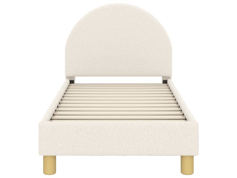 Lit simple- lit adulte - cadre de lit pour tout-petit avec tête de lit crème 70 x 140 cm - Conforama D