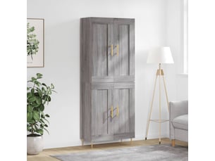 Buffet haut - bahut - meuble de rangement sonoma gris 69,5x34x180 cm bois d'ingénierie