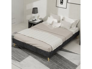 Lit 2 places 140x200 cm coloris gris