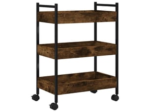 Desserte de cuisine, chariot de rangement chêne fumé 50x30x70 cm bois d'ingénierie