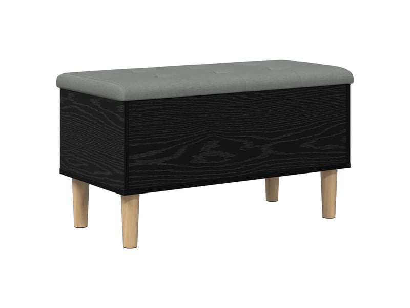  Banc chambre, banc de rangement avec coussin chêne noir 82x42x46 cm  - Conforama A