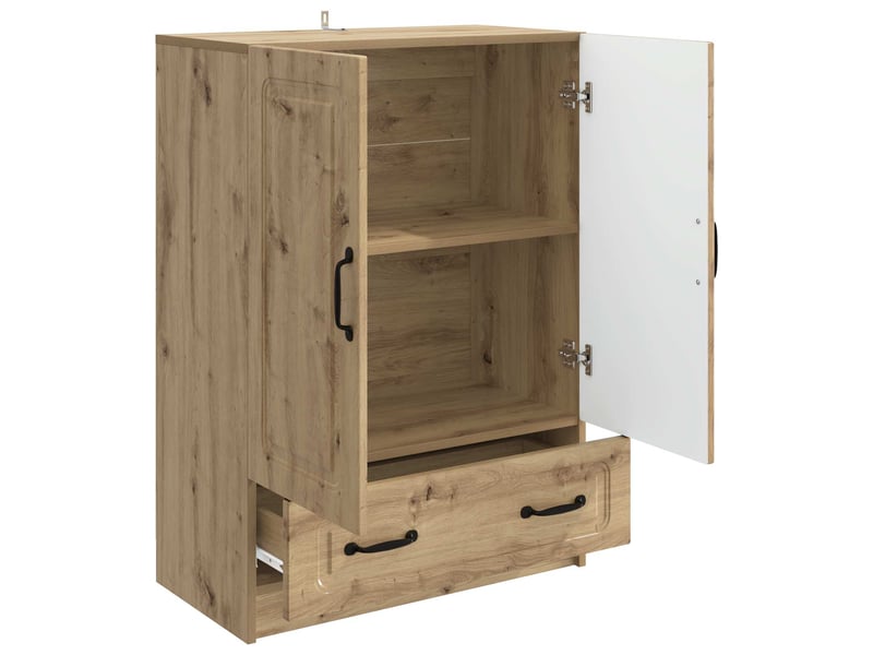  Buffet - bahut - meuble de rangement chêne artisanal 66 x 34,5 x 92 cm bois d'ingénierie  - Conforama D